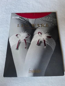 Fredericks Of Hollywood White Leg Ware With Red Bows & Feathers Bridal Thigh Hi - Picture 1 of 5