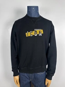 Dsquared2 Icon Sweathirt Mens Jumper Black Pullover Size L - Picture 1 of 11