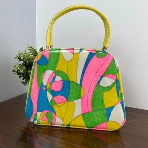 Bolso de Mano Vintage Mediados de Siglo Psicodélico Disco Mod Vinilo Asa Superior MCM GoGo - Imagen 1 de 12