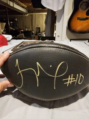 Ravens Troy Smith Autografiado Negro Lether Ravens Fútbol Tamaño Completo. Foto 1 de 4