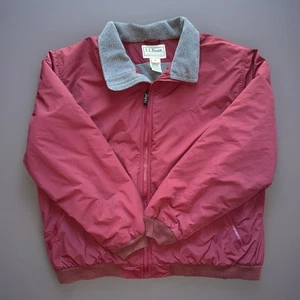 LL Bean Giacca Uomo XXL Warm Up Foderato in Pile Cappotto Bomber Marrone - Foto 1 di 15