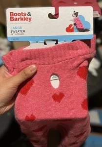 Boots & Barkley Pet Sweater - Pink/Red Size Large - Picture 1 of 1