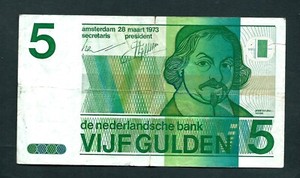 Netherlands (P95a) 5 Gulden 1973