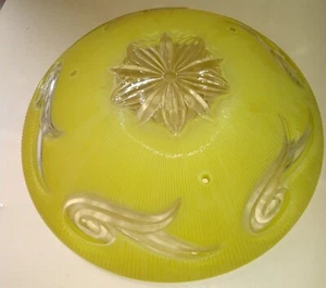 Antique Amber/Yellow Glass Hanging Light Cover Shade/Globe - Picture 1 of 5