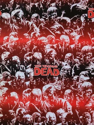 Fabric Square  9x11”walking dead & solid piece 100% cotton DIY mask kit - Image 1 of 2