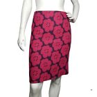 Boden Wool Blend Straight Skirt Wine Floral Size Uk 8R Vgc