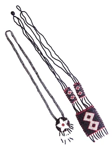 nECKLACE BEADED SEED BEAD FABULOUS FLAPPER STAR BOHO HANDMADE JEWELRY neocurio - Picture 1 of 8