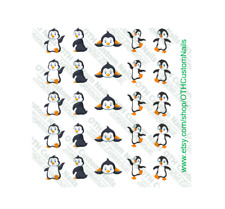 Penguin waterslide Nail Decals Set of 25 Salon Quality 