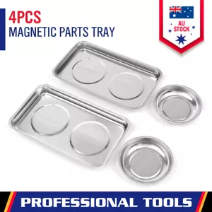 4Piece Stainless Steel Magnet Tool Tray Parts Holder Automotive Repair Tool Bowl - Picture 1 of 8