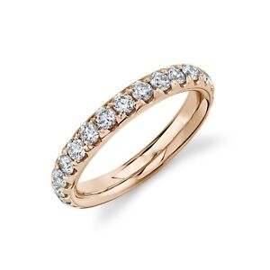 14K Rose Gold Round Diamond Wedding Ring Band Anniversary Engagement 0.94CT