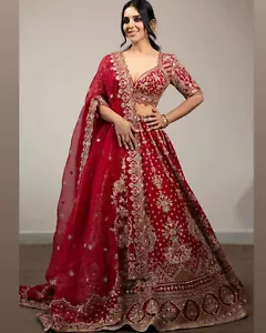 Bollywood Lehenga Choli Designer Pakistani & Indian Party Wear Wedding Bridal - Picture 1 of 11