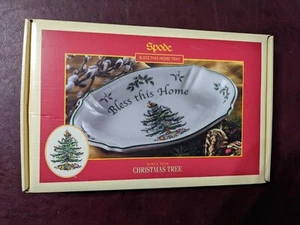 SPODE Christmas Tree Bless This Home Tablett 11" x 7" & OVP Urlaub - Bild 1 von 4