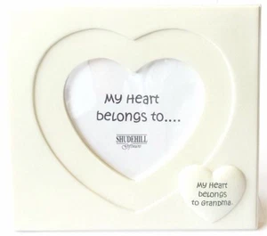Ceramic Heart Photo Frame "My Heart Belongs to Grandma" Ideal Xmas Gift - JD4047 - Picture 1 of 2