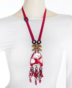 Boho Women's Italian Acrylic Plastic Fashion Chunky Geometric Necklace - Picture 1 of 2