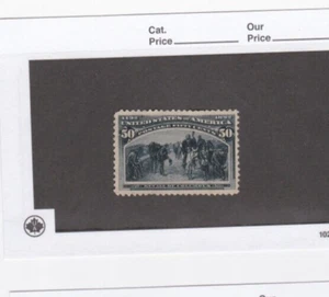 KAPPYSTAMPS USA #240 1893 50c COLUMBIAN UNUSED NO GUM VF/XF CENTERING H608 - Picture 1 of 2