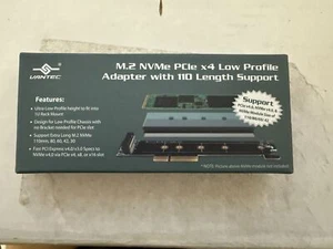 VANTEC UGT-M2PC130 M.2 NVMe PCIe x4 Low Profile Adapter w/ 110 Length Support  - Picture 1 of 3