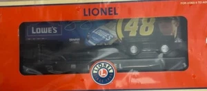 Lionel # 6-26350 NASCAR #48 Jimmie Johnson Flachwagen mit Anhänger Spur O - Bild 1 von 1