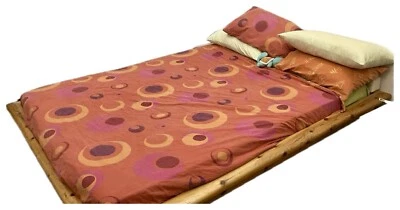 Letto Matrimoniale Basso stile giapponese con  Doghe 220x180cm - color Legno  - Immagine 1 di 2