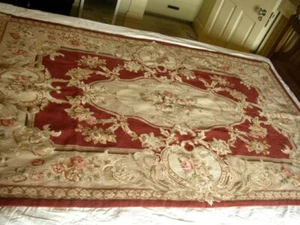 Fabulous, 72"x48", Handmade Petit Point Floral Tapestry - Picture 1 of 6