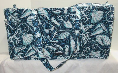 Vera Bradley женщин XL путешественник спортивная сумка берег достаточно оболочка колесо синий чайники - Изображение 1 из 4