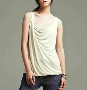 Neu mit Etikett Banana Republic elfenbeinfarben cremefarben drapiert Kaskade Damen Bluse Top Gr. XS, M, L - Bild 1 von 4