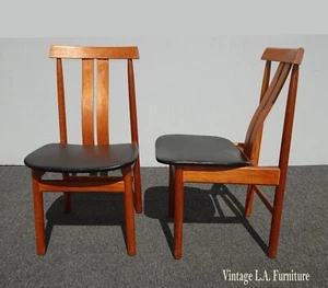 Pair of Mid Century Danish Modern Teak Black Side Chairs by Borneo Int'l 1970's - Picture 1 of 12