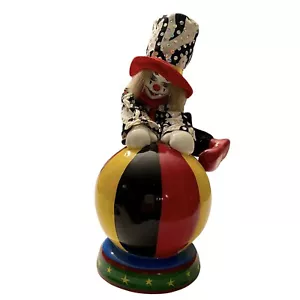 Portamonete Vintage Porcellana �� Corpo Morbido Clown Giullare Arrampicata su Circo Palla LEGGI - Foto 1 di 12