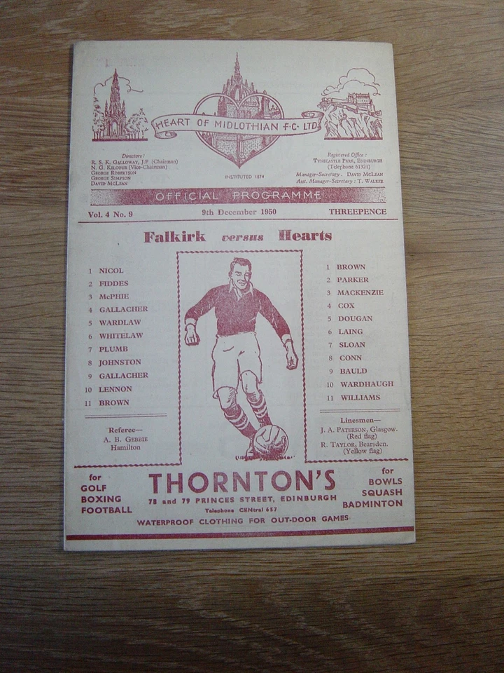1950/51 HEARTS v FALKIRK - Image 1 of 1
