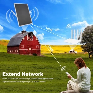 15W Solar WiFi Extender Signal Booster 328.1ft Long Range 20000mAh 2.4GHz 5G NEW - Afbeelding 1 van 12