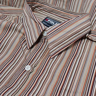 Y2K Southpole Button Up Long Sleeve Brown Striped Shirt Mens Sz XL Graphic - Image 1 of 4