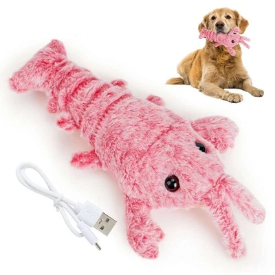 Floppy Lobster Dog Cat Pet Chewing Toys Plush Jumping Lobster Interactive Toy - Image 1 of 4