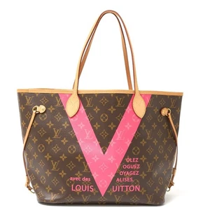 LOUIS VUITTON Neverfull MM M41602 Tote Shoulder Bag Monogram Leather Brown Pink - Picture 1 of 10