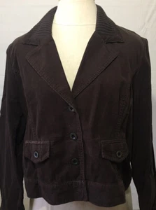 Women’s NWT Sonoma Petite Brown Cotton Blazer Sz. Large - Picture 1 of 5