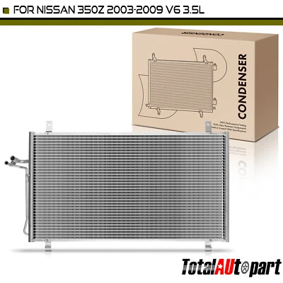 New AC Condenser w/ Receiver Drier for Nissan 350Z 2003 2004 2005 06-09 V6 3.5L - Image 1 of 4