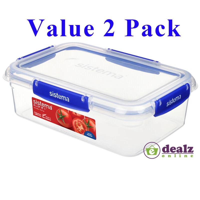 Sistema Klip It Plus Rectangle 2.2L Value 2 Pack Plastic Food Storage Container - Image 1 of 1