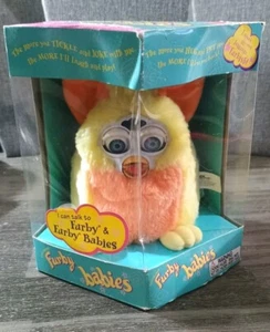 Tiger 1999 Furby Babys gelb orange blaue Augen selten versiegelt - Bild 1 von 10