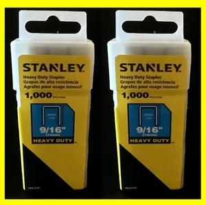 (2) Heavy-Duty STANLEY Crown Staple, 9/16 In. / TRA709T / 1000 [NEW in BOX] - Picture 1 of 1