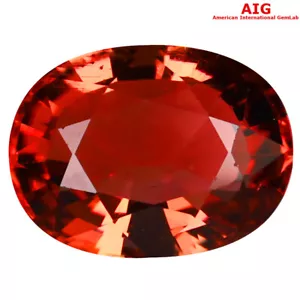 4.75 ct AIG Certified Fantastic Oval Shape (12 x 9 mm) Orange Pink Tourmaline - Picture 1 of 2
