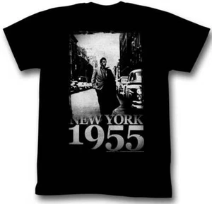 James Dean 1950's Icon Photo 1955 Streets Of New York Licensed Men's T Shirt - Picture 1 of 5