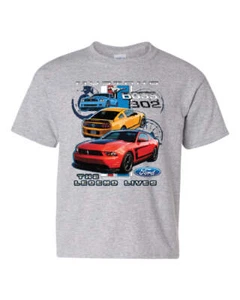 Ford Mustang The Legend Lives Hooded Youth T-Shirt 0 Tee - Picture 1 of 8
