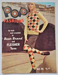 Bear Brand knit and crochet Pop Fashions Fleisher Yarns 1965 pattern book Vol 91 - Picture 1 of 5