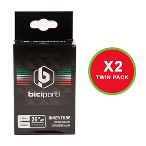 MTB Inner Tube 26 x 1.75 - 2.125 - TWIN PACK - Schrader Valve - MTB-ATB - Picture 1 of 1