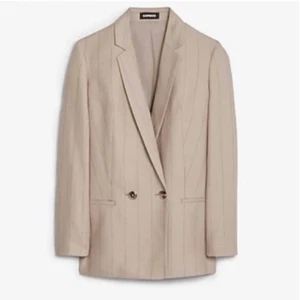 EXPRESS SIZE M Pinstripe Double-breasted Long Sleeve Boyfriend Large - Picture 1 of 8