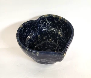 Bennington Potters Blue Agate Pottery Heart Baker Bowl Vermont 1948 3.5x5.5" - Picture 1 of 9