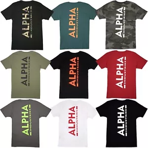 Alpha Industries Herren T-Shirt Backprint T Farbauswahl Gr S M L XL XXL XXXL - Bild 1 von 43