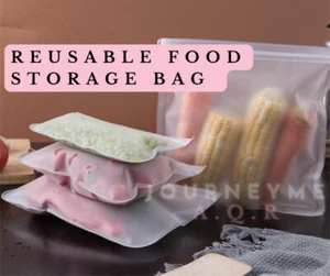 1pc Reusable Ziplock Bag Food Storage Bag Sealer Silicone Seal Bag Fresh Keeping - Picture 1 of 6