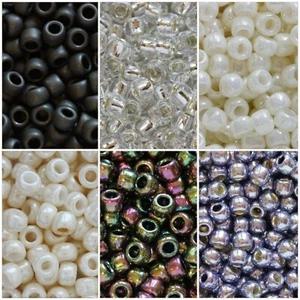 Toho Size 8/0 Seed Beads 10g White, beige, Silver, Polaris, Crystal, Jet, Purple - Picture 1 of 14