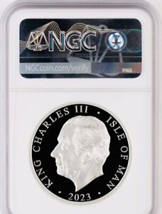 2023 Isle of Man One Noble HIgh Relief 2oz Silver Piedfort - PR70 NGC GEM