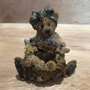 Estatuilla de los Boyds Bears Justina The Message Bearer #2273 1995 Cartel de felicitación - Imagen 1 de 5