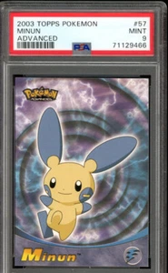 2003 Topps Pokemon Advanced Minun #57 PSA 9 Mint - Bild 1 von 2
